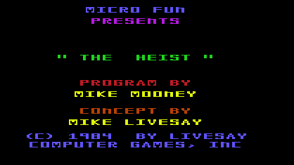 The Heist Title Screen